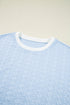 Casual Chic Textured Knit Contrast Trim Crewneck Tee And Pocketed Skirt Set